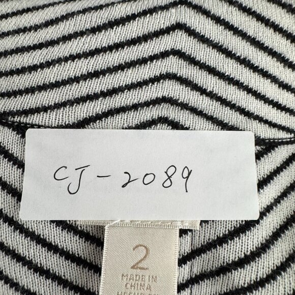 Chico's Esther Blazer Cardigan Sweater Size 2 Striped Black White NWT CJ-2089 - Picture 2 of 10